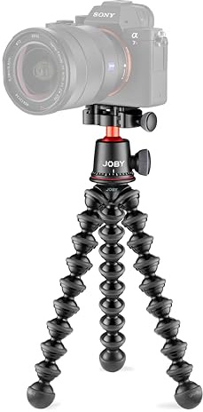 JOBY GorillaPod 3K PRO-kit, flexibelt professionellt aluminiumstativ med kulhuvud, QR-platta, tillverkat i Italien, för premium CSC/spegelfri kamera, 3 kg lastkapacitet, J91566-BWW