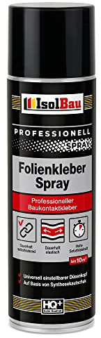 Isolbau Spray de colle pour film - 1 x 500 ml - Colle de contact professionnelle pour coller des films de construction et pare-vapeur - Pour PVC, bois, béton, etc