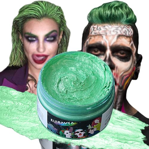 Temporäre Haarfarbe Wachs Grün Natürliches Haarfärbewachs für Männer und Frauen Auswaschbare Haarfarbe DIY Haarfärbemittel Wachs für Halloween Weihnachtstag Partys Cosplay