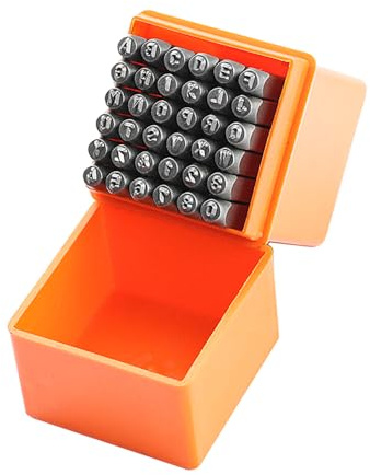 Hsthe Sea 36 Stück Schlagzahlen Set, 3mm Schlagbuchstaben, Alphabet A-Z, Nummer 0-9, Metall, Schlagstempel Zahlen zum Stempeln von Kunststoff Holz Leder