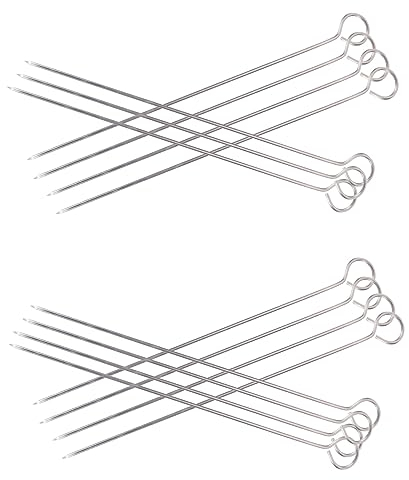 FONDOTIN 30pezzi Spiedini Da Barbecue Acciaio Inossidabile Manico Coda Di Oca Riutilizzabili Per e Verdure Alla