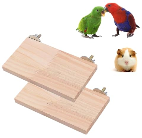 2 Stück Natürlicher Sitzstangen Für Vögel Holz, Vogel Plattform, Holzständer Plattform Für Haustiere, Vogel Zubehör Holz, Sitzstangen Für Papageien, Wellensittiche, Nymphensittiche, Hamster, 15x8cm