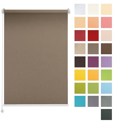 Tuki Systems Veneziane da Interno, Tende per Finestre Senza Fori, Tende a Rullo Oscuranti, 24 Colori, Larghezza 30-129 cm, Altezza 150/220 cm, Tende a Rullo per Finestre per Interni