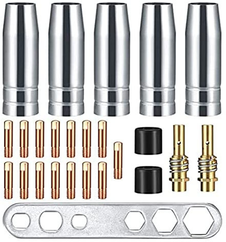 VENOAL 25Pcs Schweißen GunAccessory Teile Düse Düse Tipps Halter Kit, Schweißbrenner Zubehör Für MB15 15AK Schweißbrenner
