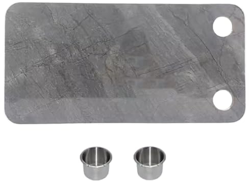 Wohnmobiltische-Tischplatte mit 2 Getränkehaltern, 80 X 40 cm Rechteckige Tischplatte, Holztischplatte Wandtisch Klappbar, for Wohnwagen, RV, Marine, Boot, Yacht, Wohnmobil(Grau)