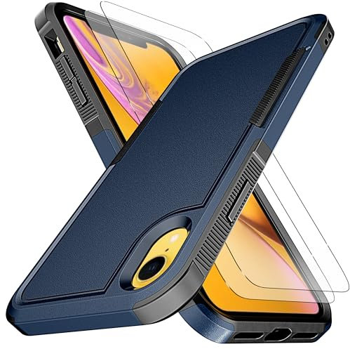 KaiMai for iPhone XR Case, [10 FT Military Grade Drop Protection] [Non-Slip] [2 pcs TPE HD Screen Protector] Heavy Duty Full-Body Shockproof Case for iPhone XR 6.1“-Blue