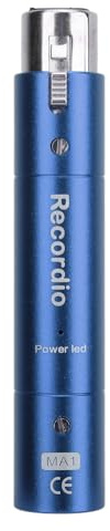 In Line Microphone Preamp, Dynamic Active Inline Mic Booster Preamplifier, 28dB High Gain Lossless Amplifier for Studio Recording, Broadcasting, Live Streaming (Blue)