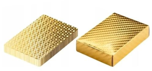 Wasserdichte Spielkarten,Coole Plastikspielkarten,Pokerkarten Wasserfest,Pokerkarten,Spielkarten Plastik,Spielkarten Spiele Kinder & Erwachsene Familienparty Spiel Playing Cards(Goldfolie)