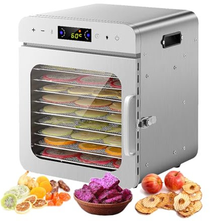 JMOZHCD Mini Food Dehydrator Machine With 10 Trays Tiers,Commercial Digital Food Dehydrator Large-Capacity Fruit Dryer
