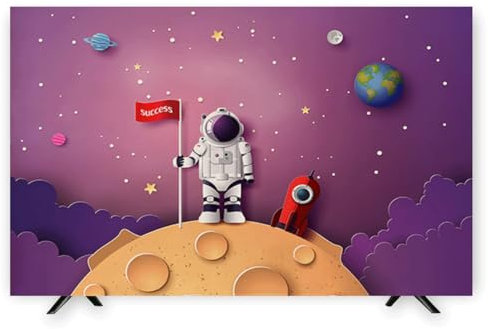TV Dust Cover Universal LCD LED 65IN 75IN TV Covers Cool Universe Starry Sky Pattern TV Cover For Desktop Hanging TV Accessories(Size:65IN(W151xH92CM),Color:C)