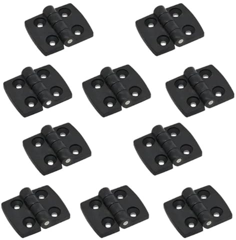 CGUOHU Charniere Porte Placard Charnières de Meubles, Mini Porte d'armoire Pliante, boîte à Bijoux, charnière en Plastique Noir 10 pièces pour Portes D'armoires, Penderies