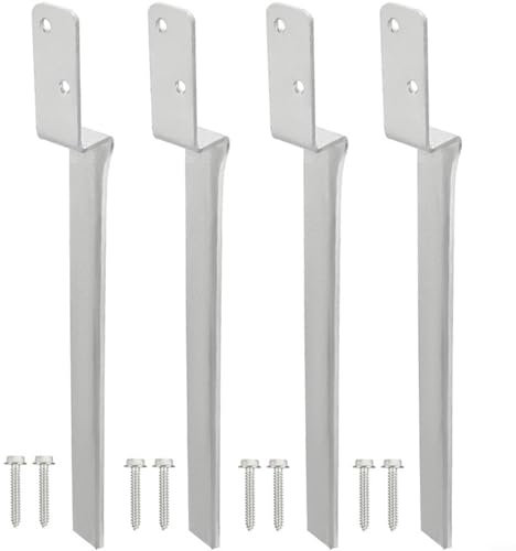 Snowchecking 4Pcs Ground Anchor Kit For Wooden Swings 4 Pack Steel Post Sleeves With Screws Easy Install Heavy Duty Outdoor Fixings 520Mm