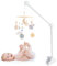 Aurinovellia Mobile Halterung Holz für Babybett, Mobile Ständer Weiß Wolken Design, 360°Drehbar Baby Mobile Aufhänger, Abnehmbarer, für Aufhängung Spieluhr Bettglocke Windspiel Baby Bett Spielzeuge