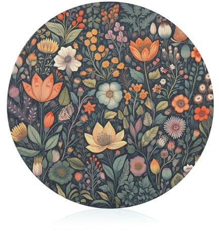 Glasschneidebrett mit gehärteten Blumen in vielen Farben, 20,3 x 20,3 cm, mit Gummifüßen, rutschfestes und hitzebeständiges Obstschneidebrett, kleine Schneidebretter, Geschenk für Küche/Bar/Camping