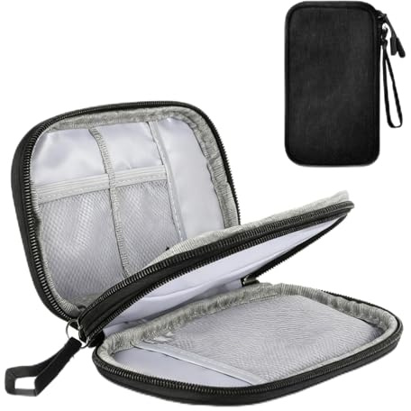 QiXinGYL Organizador de bolsa de cables, Tech Pouch, bolsillos electrónicos para organizador de cables de viaje, cargador portátil de doble capa, organizador para electrónica, USB Powerbank bolsa de