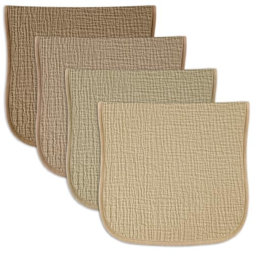 Baby dregellin muslin, 4-pack – ultramjuka och absorberande, återanvändbara moltonhanddukar för pojkar och flickor – oumbärliga för nyfödda att dregla och bonde (brun)