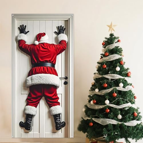 Weihnachtliche Türdekoration,Schneemann Weihnachtsmann Türdekoration,Wanddekoration,fröhliches Weihnachtsbanner für drinnen draußen,winterliche Party Neujahrsdekoration Eingangsbereich (A)