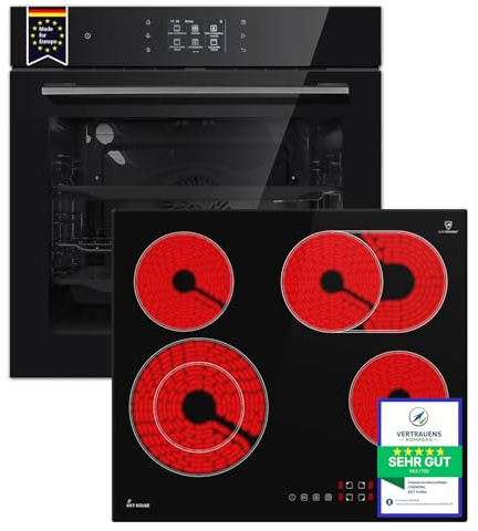 KKT KOLBE Cuisinière autonome | Four encastrable 60 cm EB8017TFT | Écran tactile TFT | Soft Close | Plaque de cuisson 59 cm CH5901RL | Catalyse | Fonction pizza | Barbecue | Chaleur tournante | Air