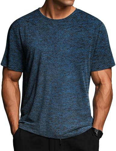 PINSPARK T-Shirt de Sport pour Homme Séchage Rapide, Respirant et Fonctionnel Haut à Manches Courtes pour Course à Pied, Fitness, Gym et entraînement