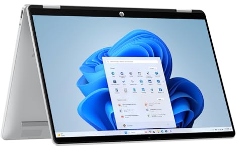 HP OmniBook 5 Flip 14 Touchscreen Laptop | Intel Core i3-1315U | 8 GB RAM | 512 GB SSD | Intel Iris Xe Graphics | 2K Touch Display | Windows 11 Home | Glacier Silver | 14-fp0508na
