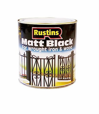 RUSTINS Matt Black Paint 1L- DIY-Friendly, High-Coverage, and Long-Lasting Finish for Any Project