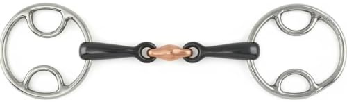 Shires Black Sweet Iron Bevel Bit with Copper Lozenge - Stainless Steel Cheeks - Multiple Sizes 4.5