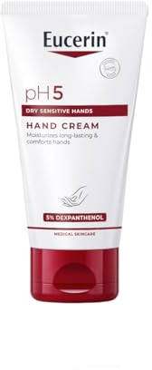Eucerin pH5 Crema Mani 75 ml, Crema mani secche e screpolate ad assorbimento rapido per un'idratazione di lunga durata, Formula riparatrice con Dexpantenolo per pelle secca e sensibile