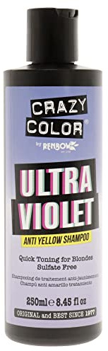 Ultraviolett/ultra blond Kein gelbes silbernes Shampoo - verrückte Farbe | Hochpigmentiertes Pastellblau, pflegende und ölpflegende vegane Formel, ohne Bleichmittel oder Ammoniak