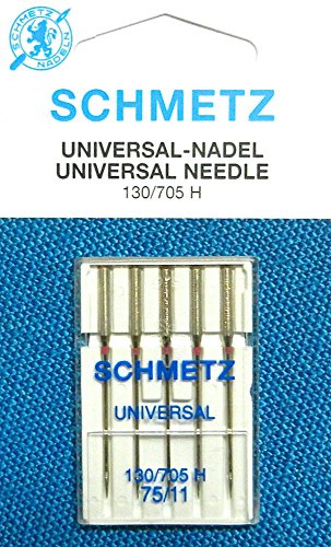 SCHMETZ 5 Universal Nähmaschinen Nadeln (Flachkolben) 130/705 H Stärke 75/11