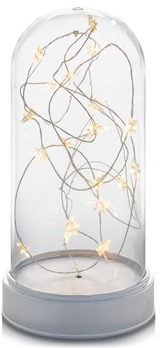 Nipach GmbH Deko-Glocke mit Stern-Lichterkette 20 LED warm weiß Batterie Glocke Weihnachts-Deko – batteriebetrieben Kunststoff Höhe 22 cm Deko-Leuchte Xmas-Deko