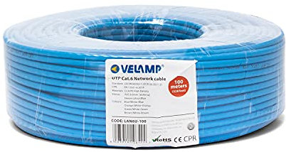 Velamp Cavo di Rete LAN Ethernet - Cat 6 – UTP – Lunghezza 100 mt - Matassa