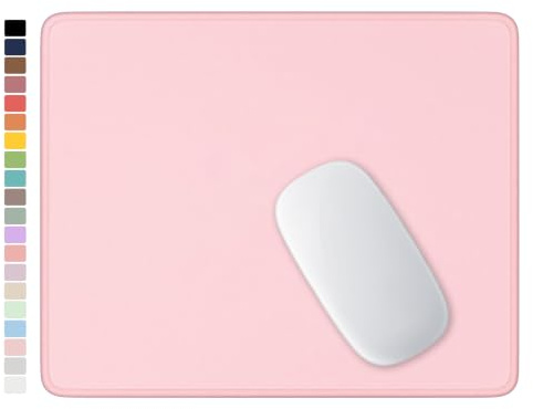 Hsurbtra Tapis de Souris carré texturé de qualité supérieure - 25,4 x 21,4 cm - Bord Cousu - Imperméable - Antidérapant - en Caoutchouc - Joli Tapis de Souris pour Bureau, Gaming - Rose