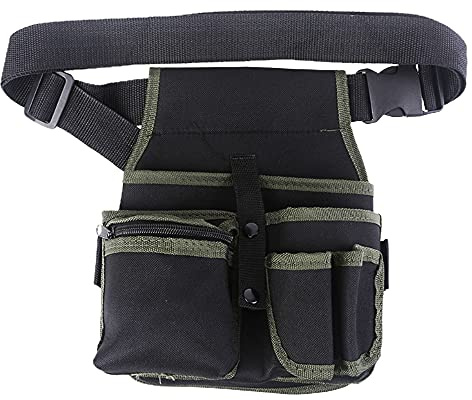 Maizoon Werkzeugtasche Multifunktionale Wasserdichte Hardware-Schraubenschlüssel Elektriker-Taillentaschen Strapazierfähiges Oxford-Gewebe mit Gürtel Taillenstecker verstellbare Schnalle UH10 Grün