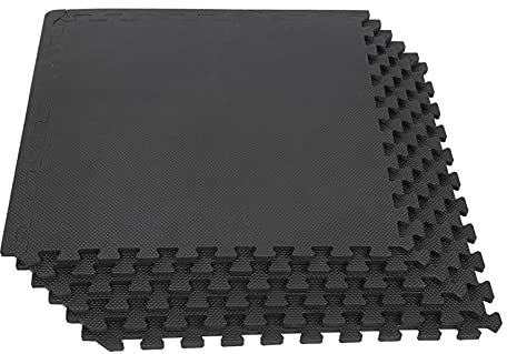 tapis sport, tapis de sol, dalles en mousse, tapis pour équipements de fitness, 60 * 60 * 1,2 cm, antidérapant, isolation phonique, protection du sol (6PCS, A)