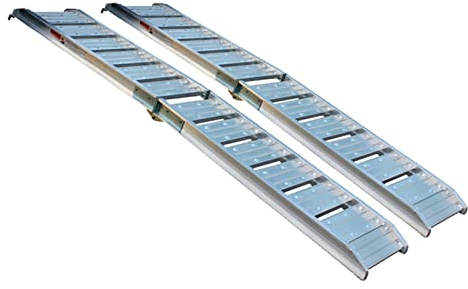 2 Stück Schwere klappbare Laderampen mit Rutschfester Oberfläche, lang 182 cm - Ideal für Rasenmäher Quadbike Scooter Rollstuhl