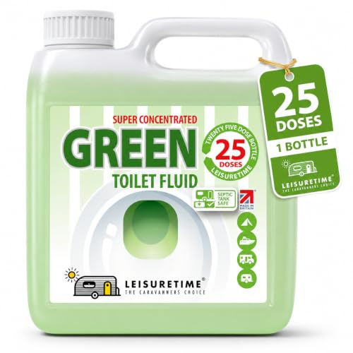 Green Eco 2in1 Caravan, Motorhome Chemical Toilet Fluid 1L – 25 Treatments | Floral scented – the only formula that is formaldehyde, biocide, probiotic & enzyme free, Waste & Rinse in one botlle