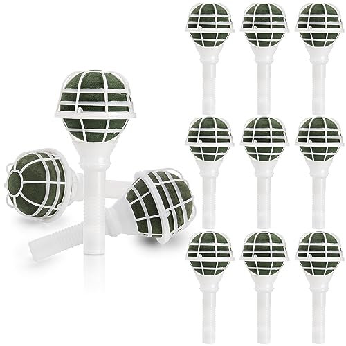 Lyellfe 12 Pack Flower Bouquet Holder, Wedding Bridal Bouquet Handle Holder for Fresh Artificial Flowers, Floral Arrangements, Gardening Supplies