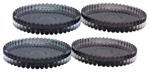 Juego de 4 Platos para Velas, portavelas, Posavasos de Cristal, Redondos, en Gris Claro y Oscuro, tamaño Aprox. 1,5 x 10 cm