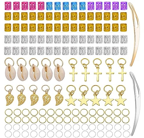 JOCXZI Mollette per capelli da donna,157 pezzi gioielli farfalla treccia fermagli per capelli accessori per treccia accessori per capelli treccia perline anello per capelli fascia in metallo