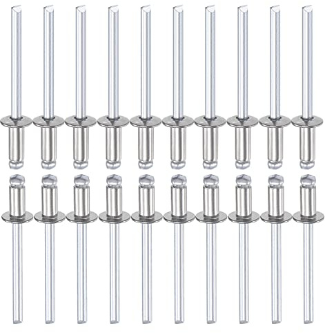 DTGN 50Pack Blindnieten 4mm x 8mm DxL Kuppel Offenes Ende Niet | 304 Edelstahl, Gut für Maschine Verbindung
