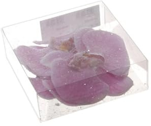 artplants.de Deko Blüte Phalaenopsis Orchidee ZIKICA, Flieder, 10x11cm | Glitzer, gefroren, 4 Stück - Kunstblumen
