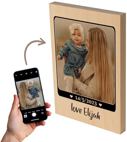 Cadeauki Persönliches geschenk mit foto - Geschenk aus holz - Personalisierte holz geschenk für mama fotogeschenk - Geschenk freundin geburtstag - Hölzerne hochzeit geschenk holzbild (5)
