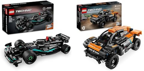 LEGO Technic Mercedes-AMG F1 W14 E Performance Pull-Back, Modell-Rennwagen & Technic NEOM McLaren Extreme E Race Car Set, Auto-Spielzeug mit Rückziehmotor