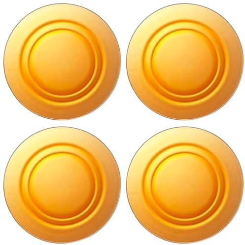 Acan Tradineur - Pack de 4 Platos Hondos - Modelo LYS Ámbar - Ø 23 cm - Vidrio - Apto para lavavajillas y microondas - Ideal para el hogar, Cocina y hostelería