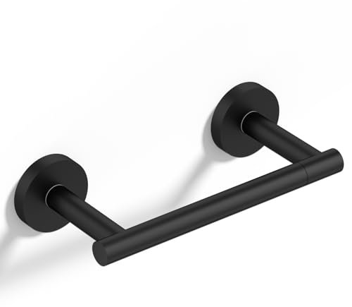 HITSLAM Toilettenpapierhalter Schwarz Matt, Doppelpfosten-Schwenksystem Toilettenpapierrollenhalter, Edelstahl Klopapierhalter WC Rollenhalter, Klorollenhalter Papierhalter für Badzimmer und Küche