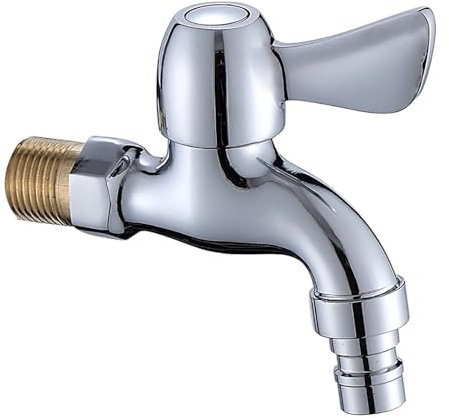 Wasserhahn Garten Kupfer Galvanisieren Schnellöffnung Waschmaschine Balkon Mopp Pool Silber Wasserhahn