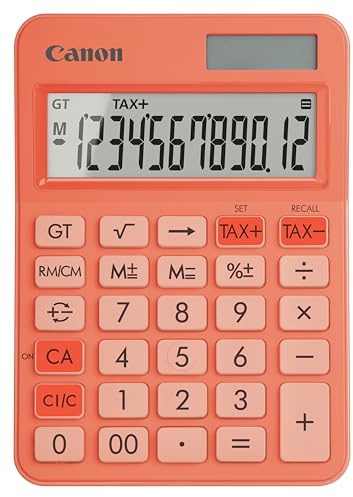 Canon LS-125KB Taschenrechner (Solar- und Batteriebetrieb, 12 Stellen) Orange