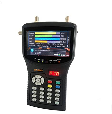 Compteur de signal satellite numérique, Détecteur de Satellite combiné portable 4.3 récepteur DVB-S2 + T2 + C Kpt- 265ST + moniteur CCTV DVB-S/S2 MP4 Hevc (H.265) AVS + pour régler l'antenne paraboli