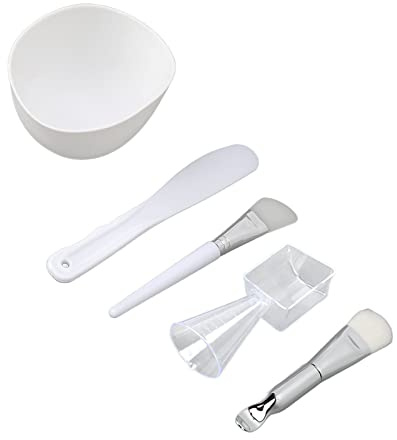 Set di maschere per il viso, strumenti fai da te, pennelli in silicone, setole morbide, ciotola per mescolare, spatola, set di misurini