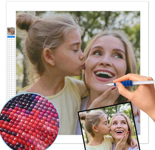 xcdsf Diamond Painting Eigenes Foto Personalisiert Bilder,Diamond Painting Personalisiert Set für Erwachsene,Design Diamant Full Bilder Home Decor 30 * 30cm Runder Diamant